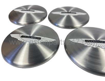 ASTON MARTIN WHEEL CENTRE CAP POLISHED SILVER WITH BLACK LOGO PK4 – HY53-1A096-FA-PK.